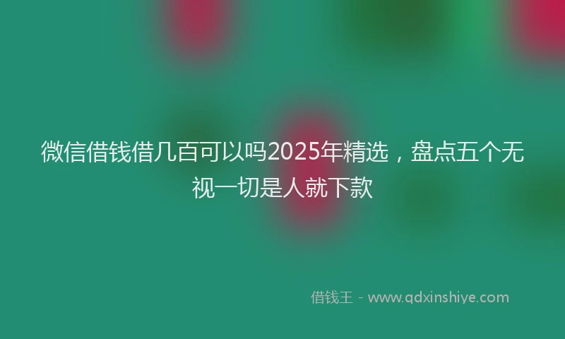 微信借钱借几百可以吗2025年精选，盘点五个无视一切是人就下款