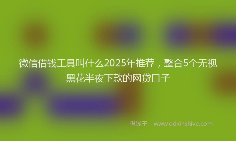 微信借钱工具叫什么2025年推荐，整合5个无视黑花半夜下款的网贷口子