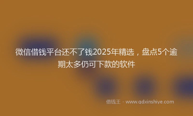 微信借钱平台还不了钱2025年精选，盘点5个逾期太多仍可下款的软件