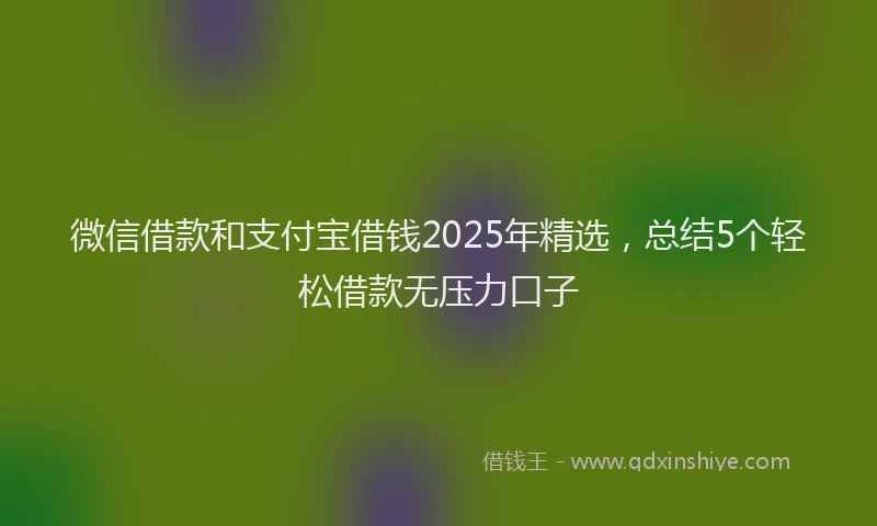 微信借款和支付宝借钱2025年精选，总结5个轻松借款无压力口子
