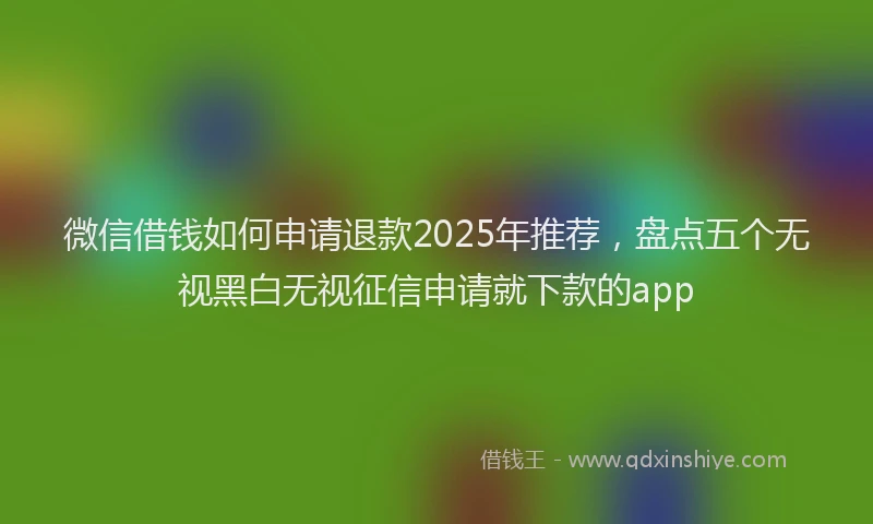 微信借钱如何申请退款2025年推荐，盘点五个无视黑白无视征信申请就下款的app