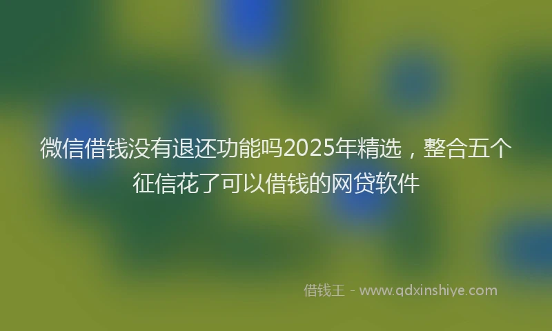 微信借钱没有退还功能吗2025年精选，整合五个征信花了可以借钱的网贷软件