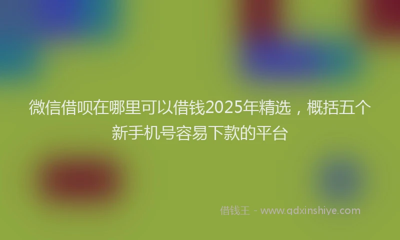 微信借呗在哪里可以借钱2025年精选，概括五个新手机号容易下款的平台