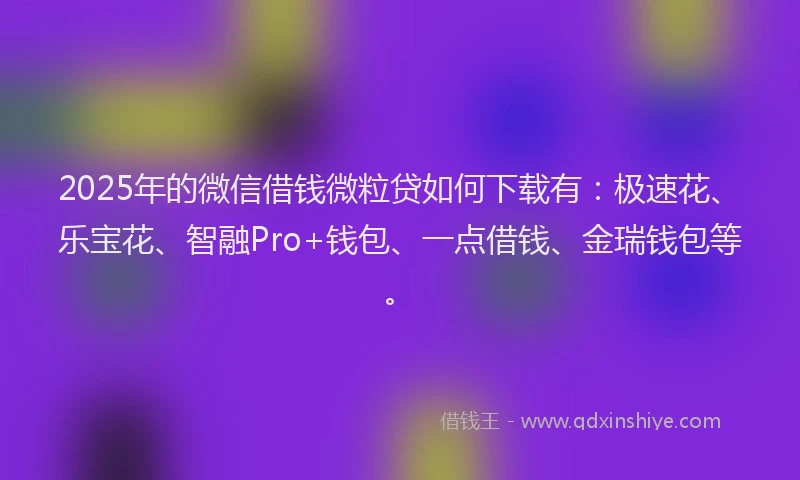 2025年的微信借钱微粒贷如何下载有：极速花、乐宝花、智融Pro+钱包、一点借钱、金瑞钱包等。