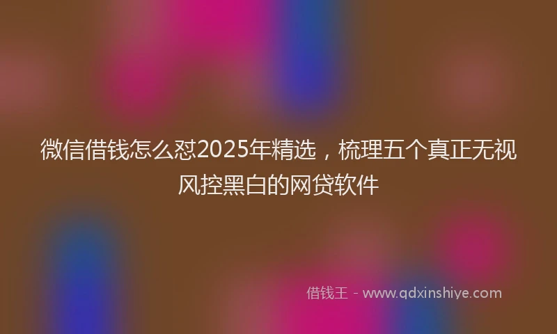 微信借钱怎么怼2025年精选，梳理五个真正无视风控黑白的网贷软件