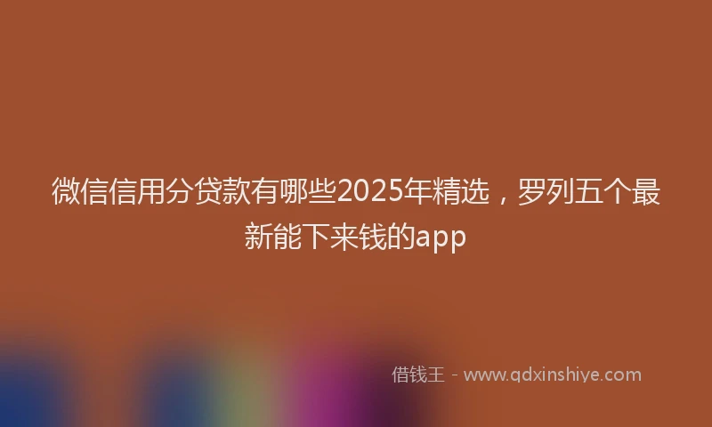 微信信用分贷款有哪些2025年精选，罗列五个最新能下来钱的app