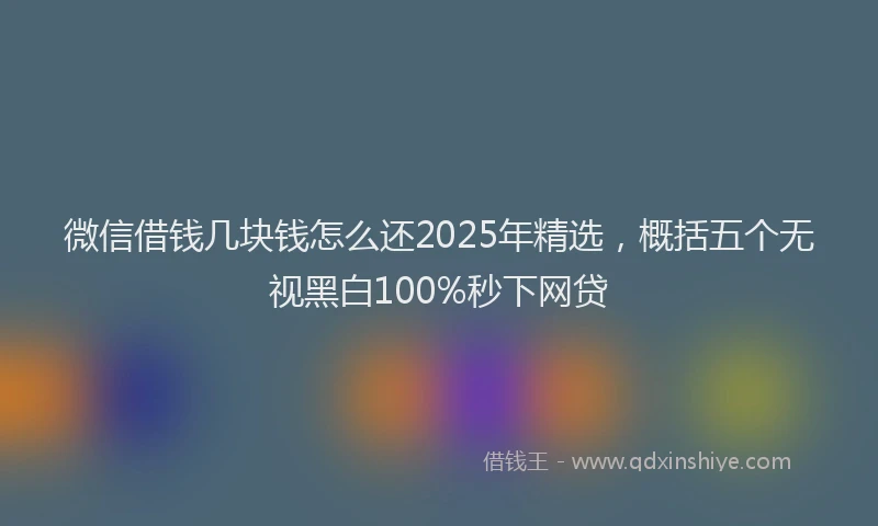 微信借钱几块钱怎么还2025年精选，概括五个无视黑白100%秒下网贷