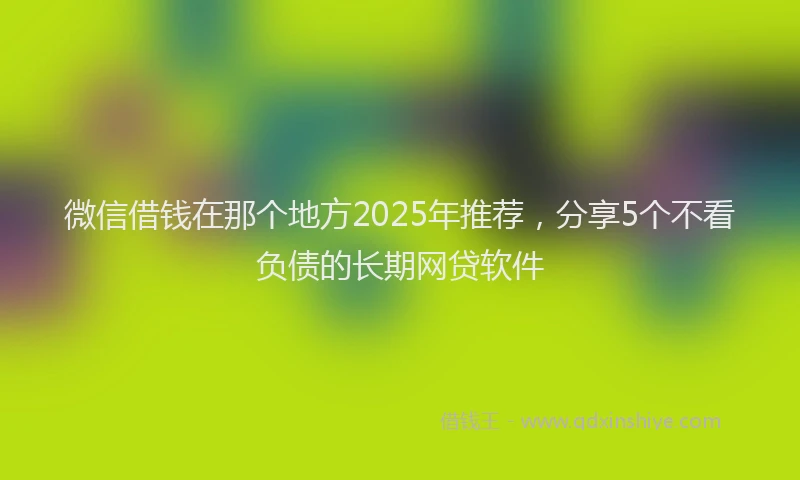 微信借钱在那个地方2025年推荐，分享5个不看负债的长期网贷软件