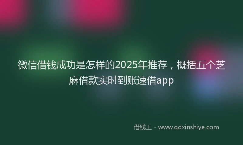 微信借钱成功是怎样的2025年推荐，概括五个芝麻借款实时到账速借app