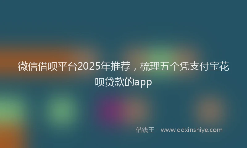 微信借呗平台2025年推荐，梳理五个凭支付宝花呗贷款的app
