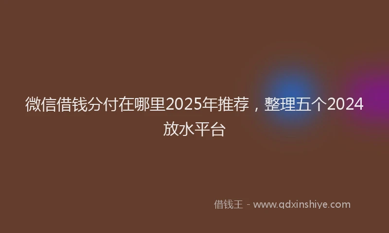 微信借钱分付在哪里2025年推荐，整理五个2024放水平台