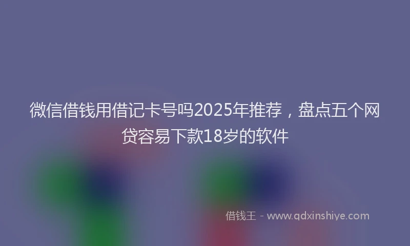 微信借钱用借记卡号吗2025年推荐，盘点五个网贷容易下款18岁的软件