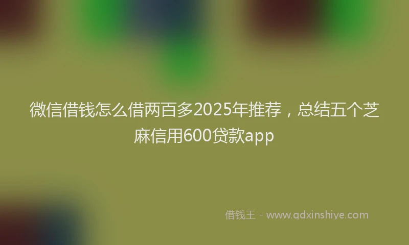 微信借钱怎么借两百多2025年推荐，总结五个芝麻信用600贷款app