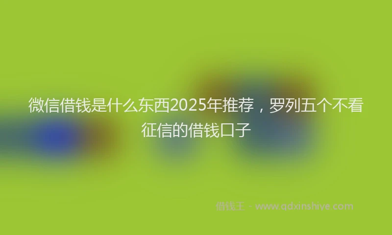微信借钱是什么东西2025年推荐，罗列五个不看征信的借钱口子