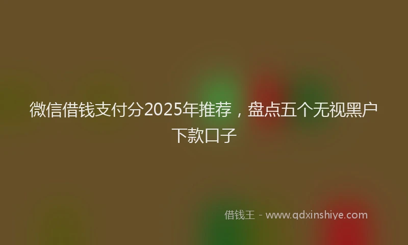 微信借钱支付分2025年推荐，盘点五个无视黑户下款口子