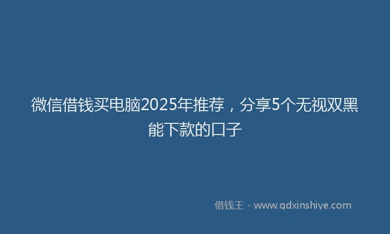 微信借钱买电脑2025年推荐，分享5个无视双黑能下款的口子