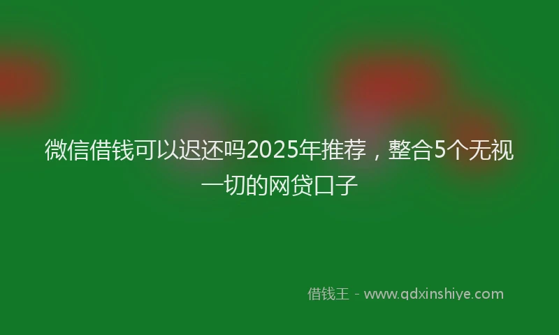 微信借钱可以迟还吗2025年推荐，整合5个无视一切的网贷口子