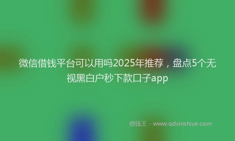 微信借钱平台可以用吗2025年推荐，盘点5个无视黑白户秒下款口子app