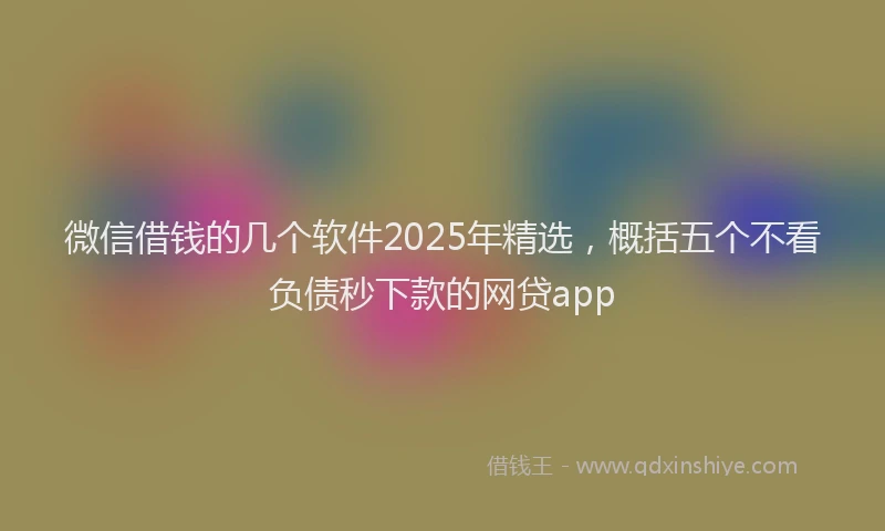 微信借钱的几个软件2025年精选，概括五个不看负债秒下款的网贷app
