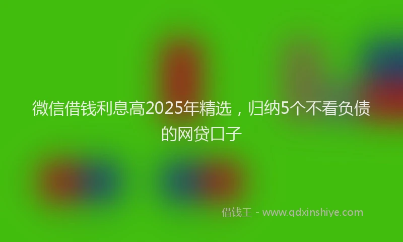 微信借钱利息高2025年精选，归纳5个不看负债的网贷口子