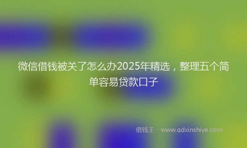 微信借钱被关了怎么办2025年精选，整理五个简单容易贷款口子