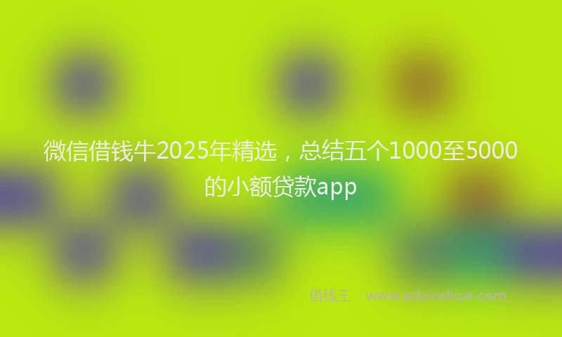 微信借钱牛2025年精选，总结五个1000至5000的小额贷款app