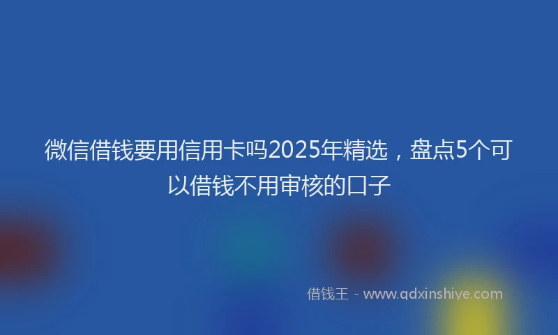 微信借钱要用信用卡吗2025年精选，盘点5个可以借钱不用审核的口子