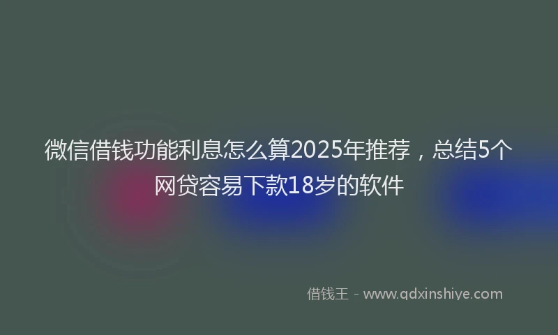 微信借钱功能利息怎么算2025年推荐，总结5个网贷容易下款18岁的软件