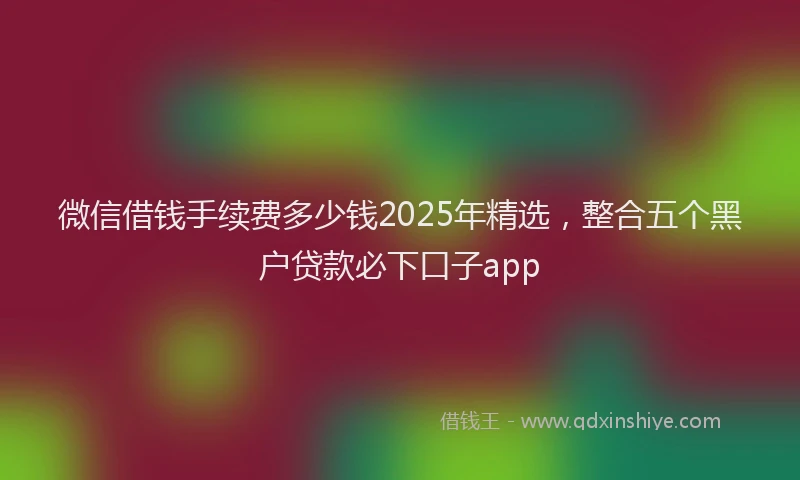 微信借钱手续费多少钱2025年精选，整合五个黑户贷款必下口子app