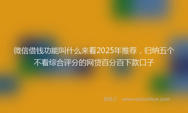 微信借钱功能叫什么来着2025年推荐，归纳五个不看综合评分的网贷百分百下款口子