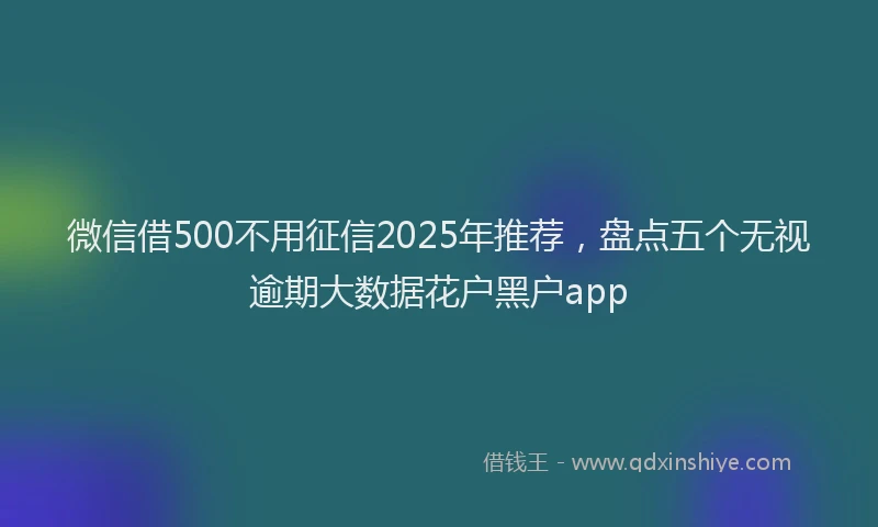 微信借500不用征信2025年推荐，盘点五个无视逾期大数据花户黑户app