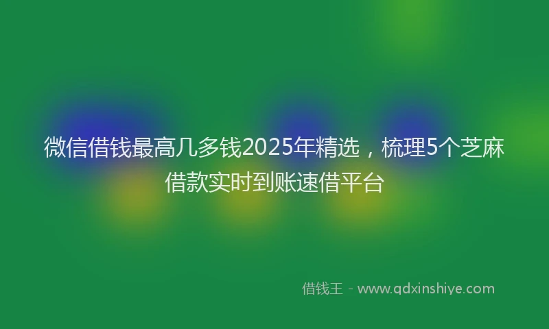 微信借钱最高几多钱2025年精选，梳理5个芝麻借款实时到账速借平台