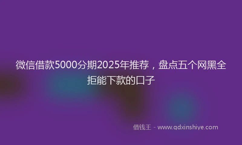 微信借款5000分期2025年推荐，盘点五个网黑全拒能下款的口子