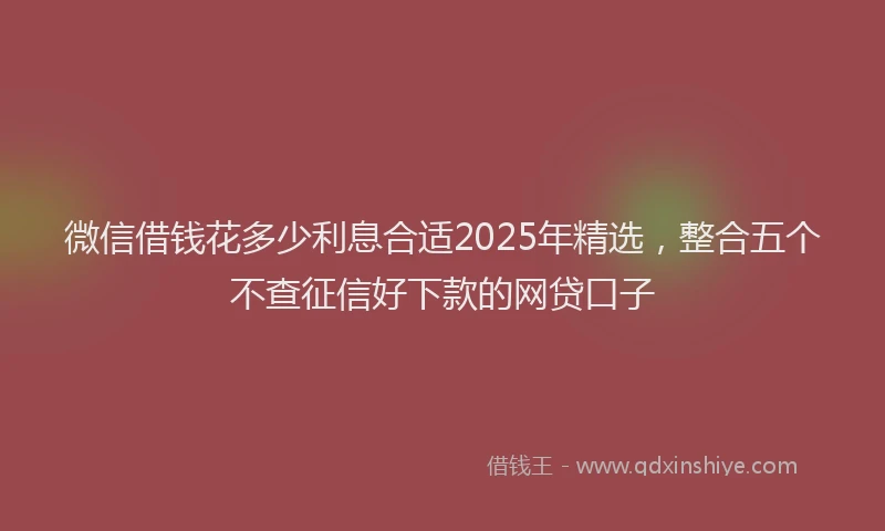 微信借钱花多少利息合适2025年精选，整合五个不查征信好下款的网贷口子