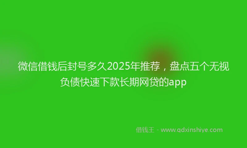 微信借钱后封号多久2025年推荐，盘点五个无视负债快速下款长期网贷的app