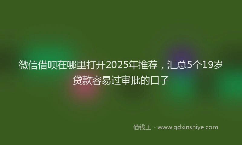 微信借呗在哪里打开2025年推荐，汇总5个19岁贷款容易过审批的口子