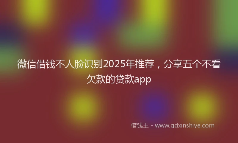 微信借钱不人脸识别2025年推荐，分享五个不看欠款的贷款app