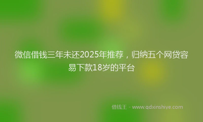 微信借钱三年未还2025年推荐，归纳五个网贷容易下款18岁的平台
