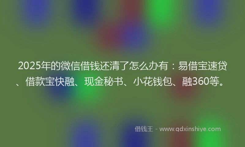 2025年的微信借钱还清了怎么办有：易借宝速贷、借款宝快融、现金秘书、小花钱包、融360等。