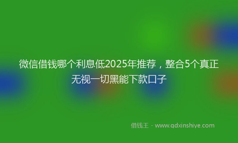 微信借钱哪个利息低2025年推荐，整合5个真正无视一切黑能下款口子
