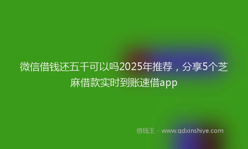 微信借钱还五千可以吗2025年推荐，分享5个芝麻借款实时到账速借app