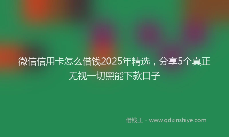 微信信用卡怎么借钱2025年精选，分享5个真正无视一切黑能下款口子