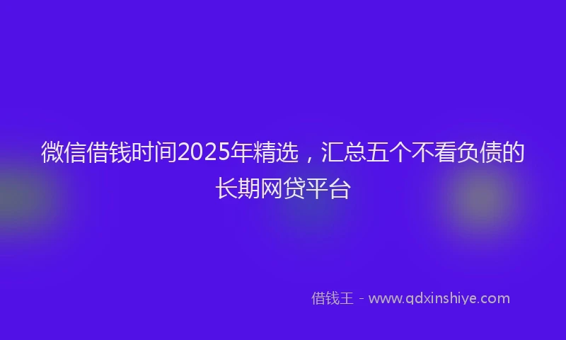 微信借钱时间2025年精选，汇总五个不看负债的长期网贷平台