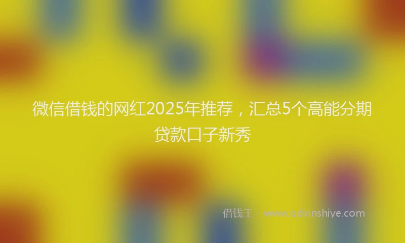 微信借钱的网红2025年推荐，汇总5个高能分期贷款口子新秀