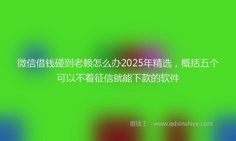 微信借钱碰到老赖怎么办2025年精选，概括五个可以不看征信就能下款的软件
