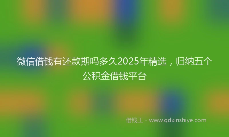 微信借钱有还款期吗多久2025年精选，归纳五个公积金借钱平台