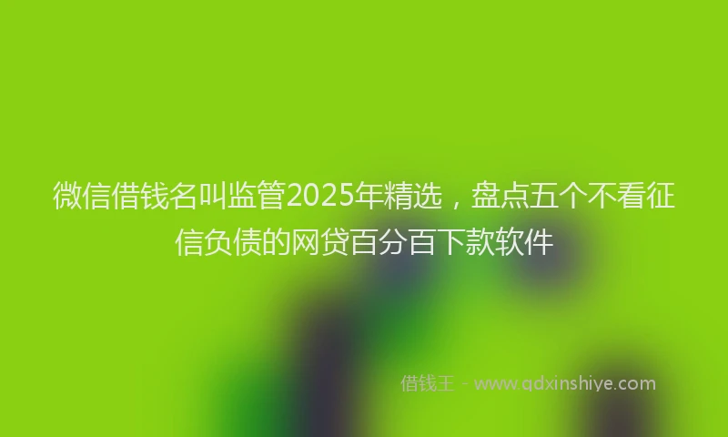 微信借钱名叫监管2025年精选，盘点五个不看征信负债的网贷百分百下款软件