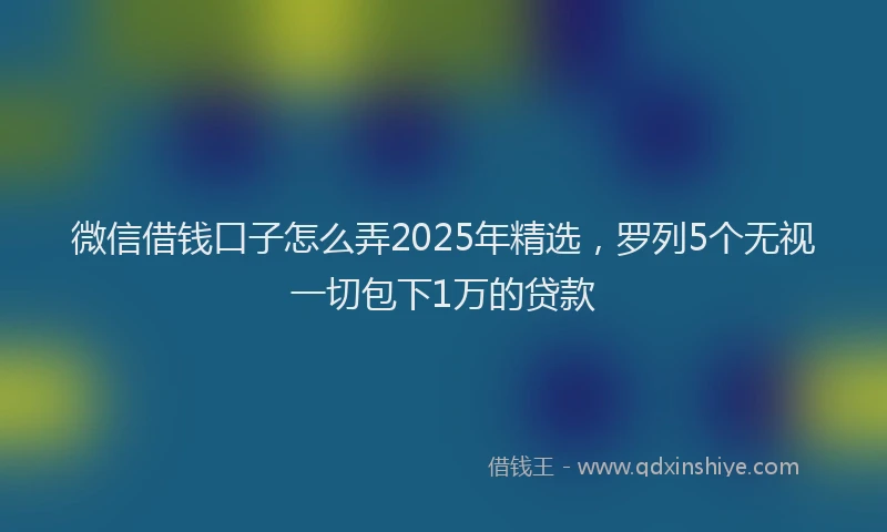 微信借钱口子怎么弄2025年精选，罗列5个无视一切包下1万的贷款