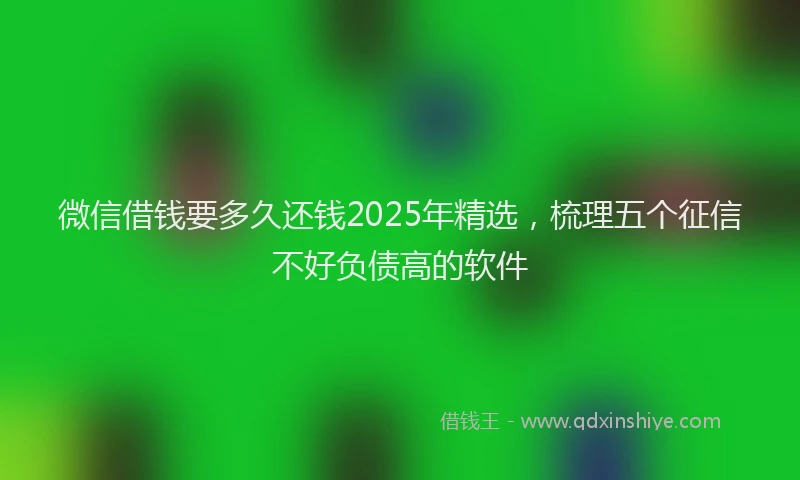 微信借钱要多久还钱2025年精选，梳理五个征信不好负债高的软件