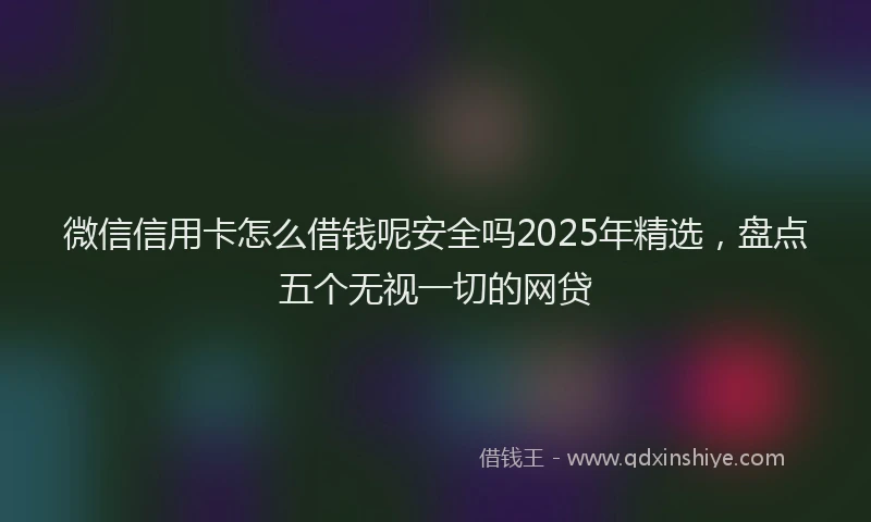 微信信用卡怎么借钱呢安全吗2025年精选，盘点五个无视一切的网贷
